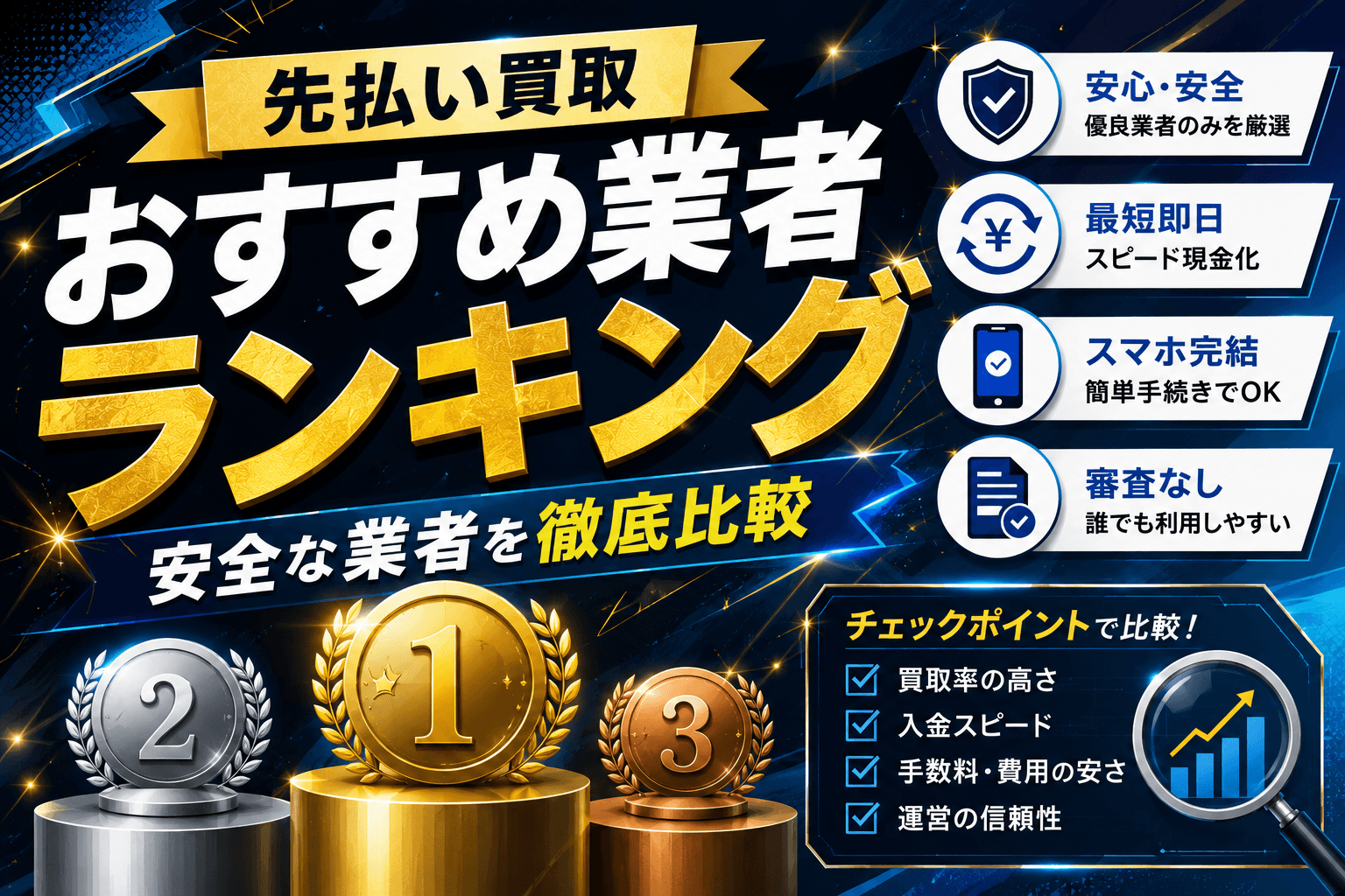 先払い買取おすすめ業者ランキング安全な8社を徹底比較